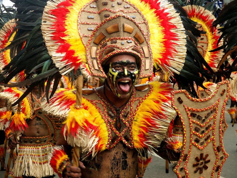 A man performing on Dinagyang Festival