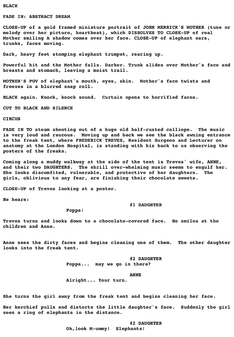 Page One: “The Elephant Man” (1980)