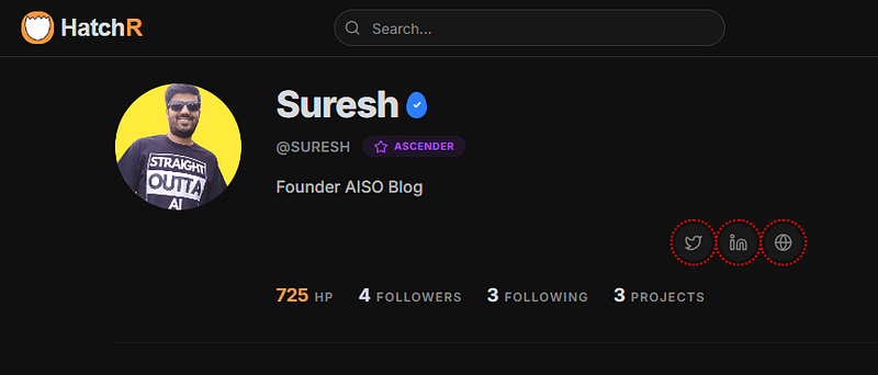 suresh profile on hatchr ai directory