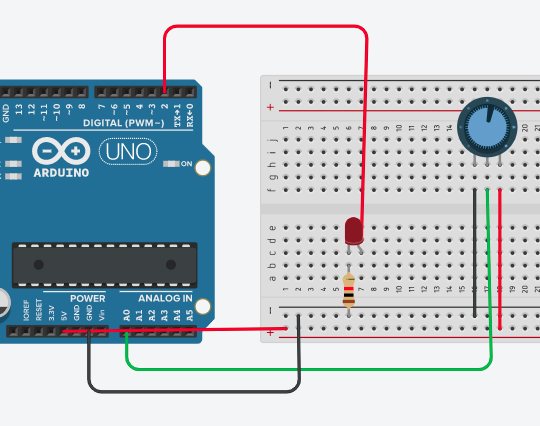 Arduino Light Sensor-Controlled Blinking LED