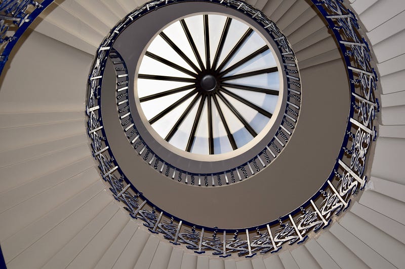 A spiral staircase