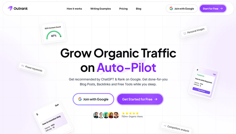 Grow Organic Traffic on Auto-Pilot writing tool Outrank on AISO Blog