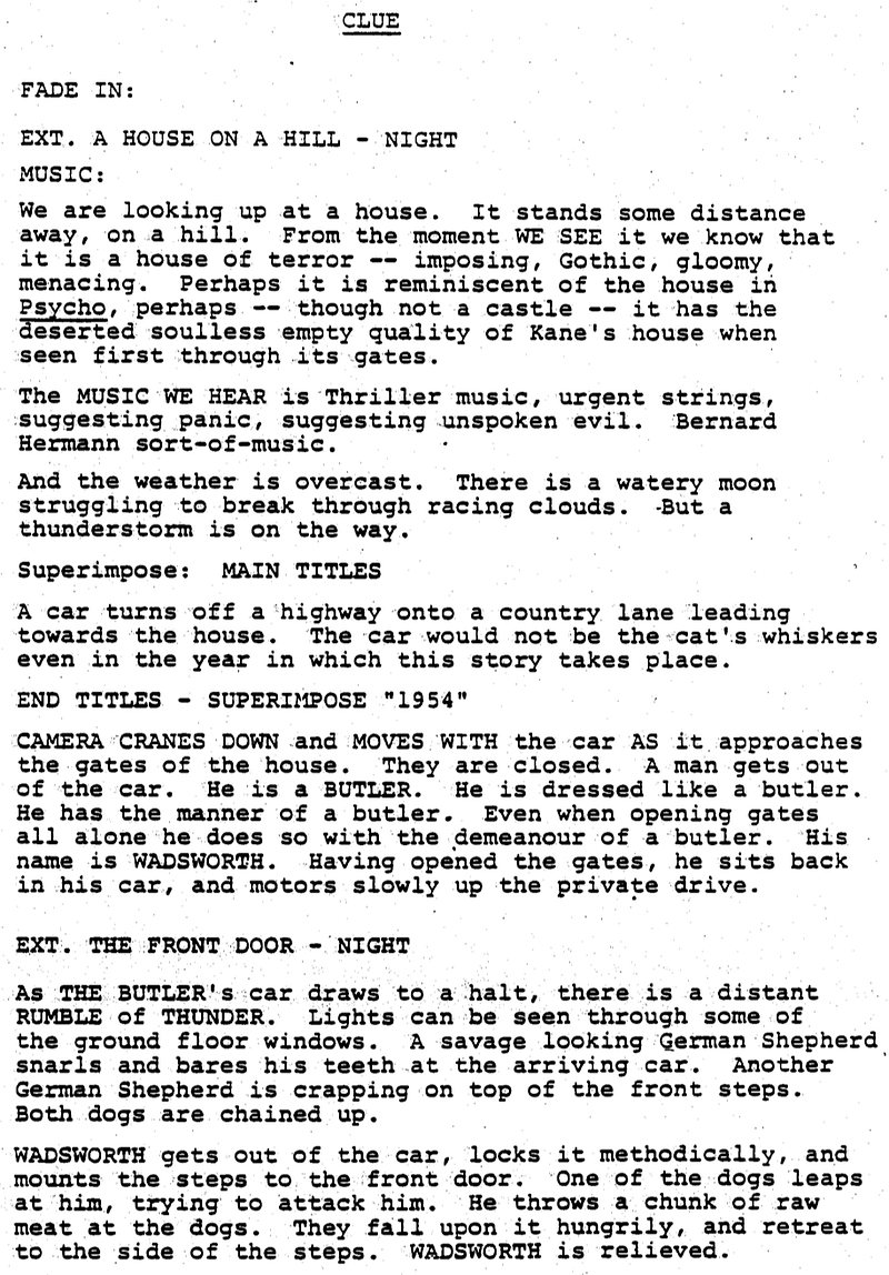 Page One: “Clue” (1985)