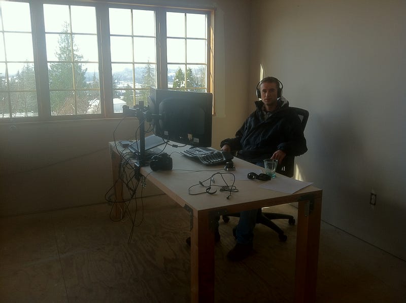 Door Desk A Startup S Best Friend Every Axis The First Desk We Built Was Very Similar To Same Ones You Will Find In Freefly Today It S Comprised Of A Solid Core Door Top 4x4 Legs And Casters