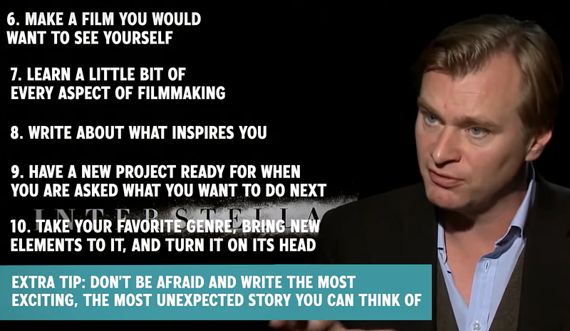 Video: 10 Screenwriting Tips from Christopher Nolan