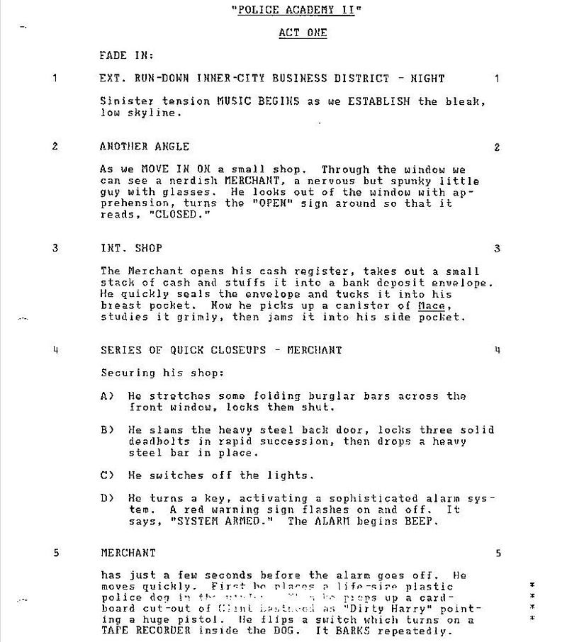 Page One: “Police Academy 2: Their First Assignment” (1985)