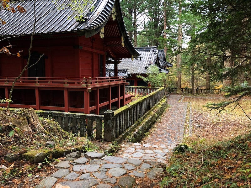 The main hall of Nikko’s Takino-o Shrine in Tochigi Prefecture