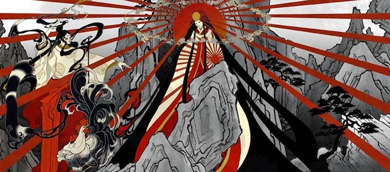 An artistic rendition of Japan’s sun goddess, Amaterasu Omikami