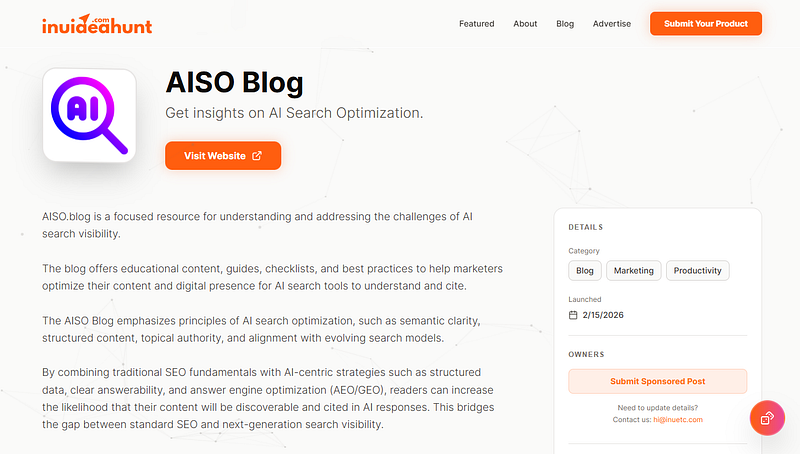 find AISO Blog on inuidea hunt website