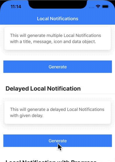 Notification shows up after 5 second — Ionic 5 Capacitor iOS app
