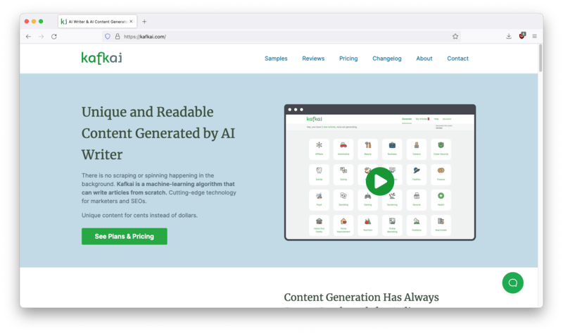 Kafkai Article Generator powered by AI