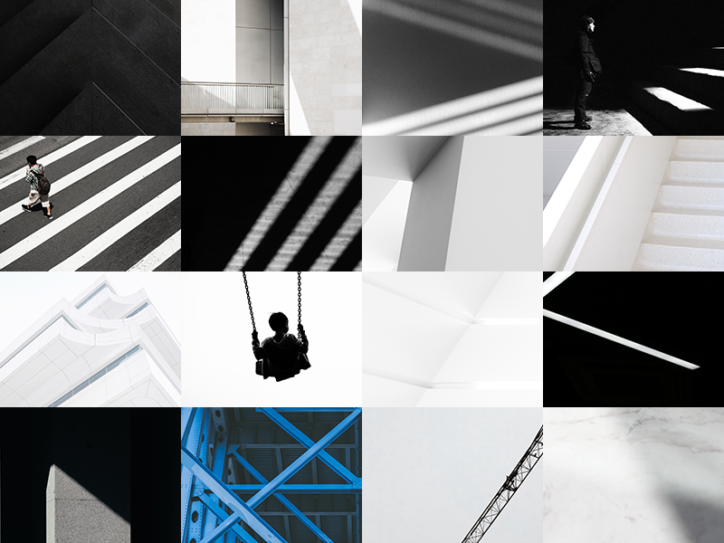 Minimalistic and abstract images of shadows, clean lines and architecture.