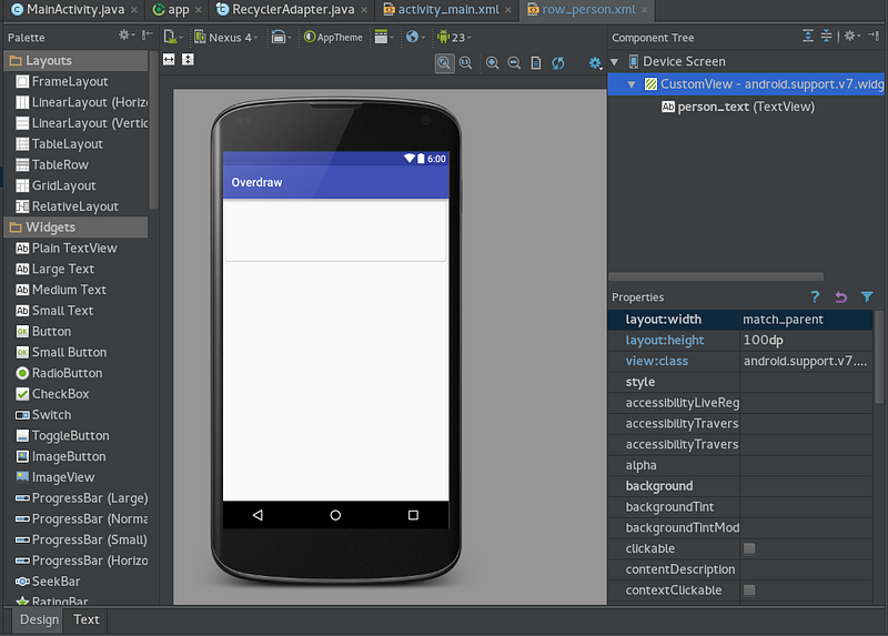 android studio preview recyclerview count