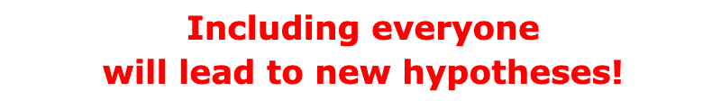 Including everyone will lead to new hypotheses!