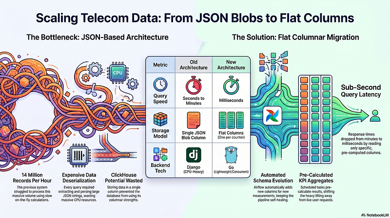 How We Rebuilt a Telecom KPI Platform to Handle Billions of Records: From JSON Blobs to Flat…
