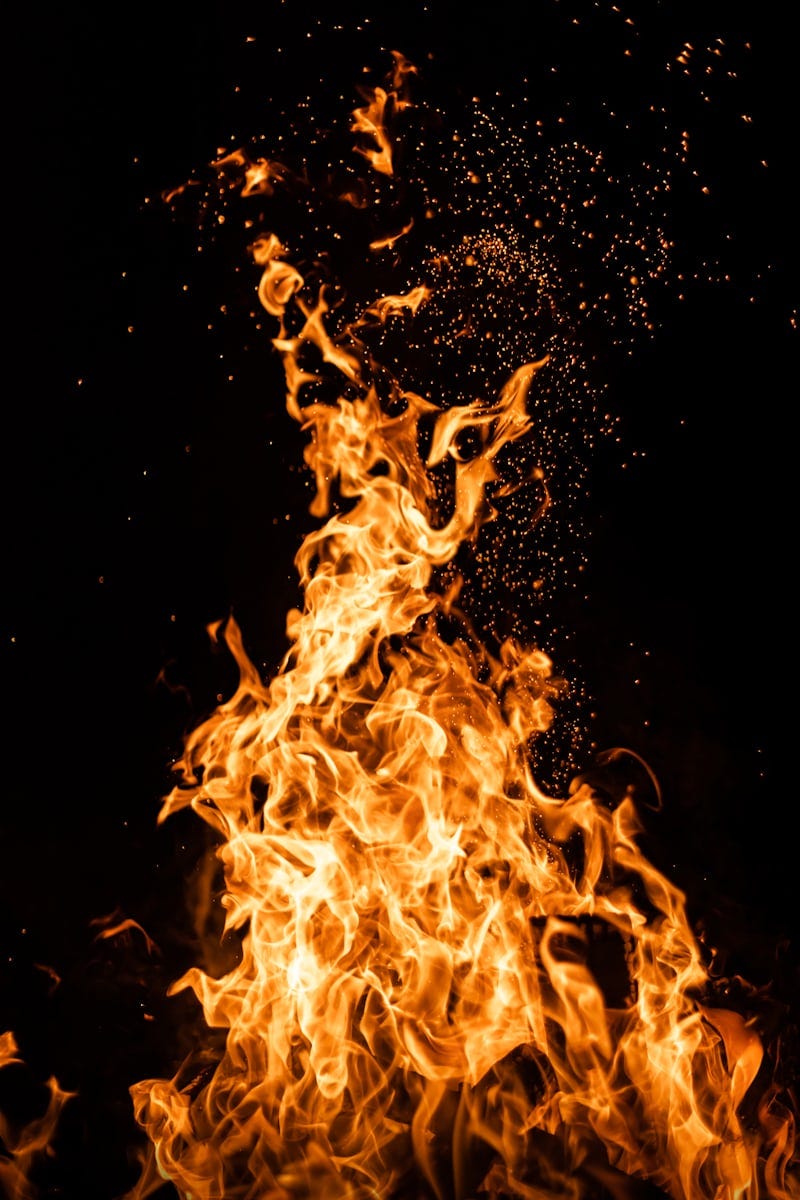 A man built a fire to call upon God.