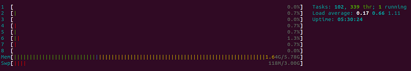 htop cpu usage