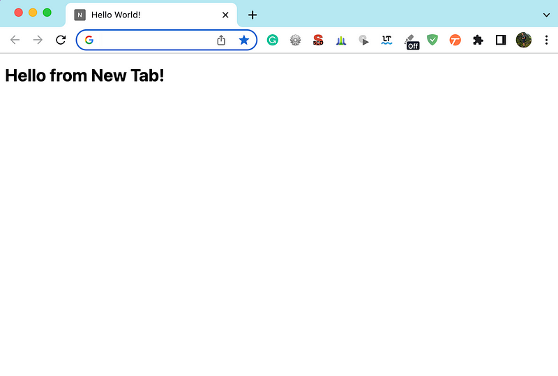 Screenshot — Our own New-Tab page