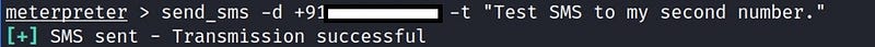 Use of send_sms command.