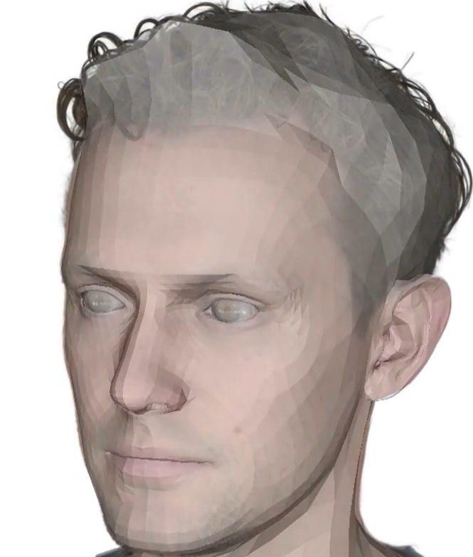 An example FLAME mesh reconstruction for a given frame. Image reproduced directly from the arxiv paper.