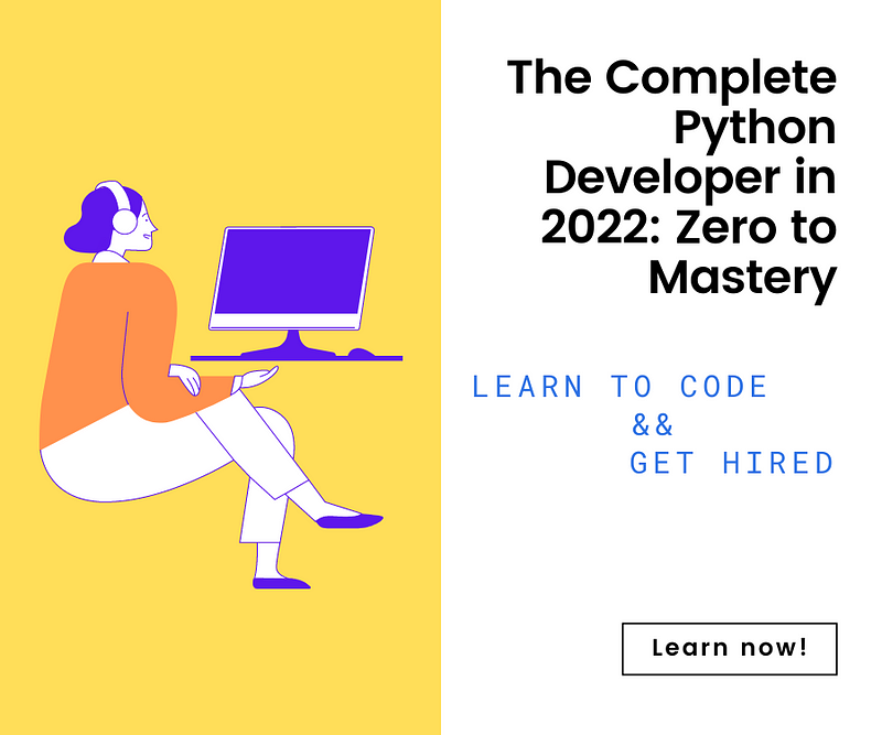The Complete Python Developer in 2022 - Zero to Mastery Blog Banner
