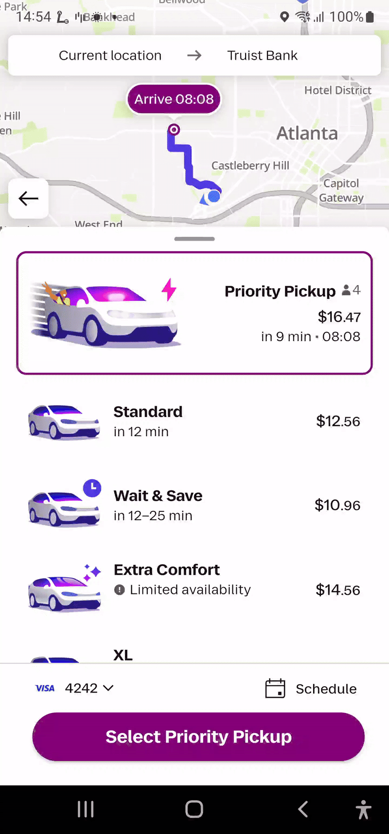 The new pickup spot selection process for riders in gated community