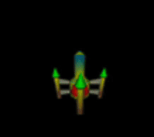 An animated GIF that shows the spaceship of the player
