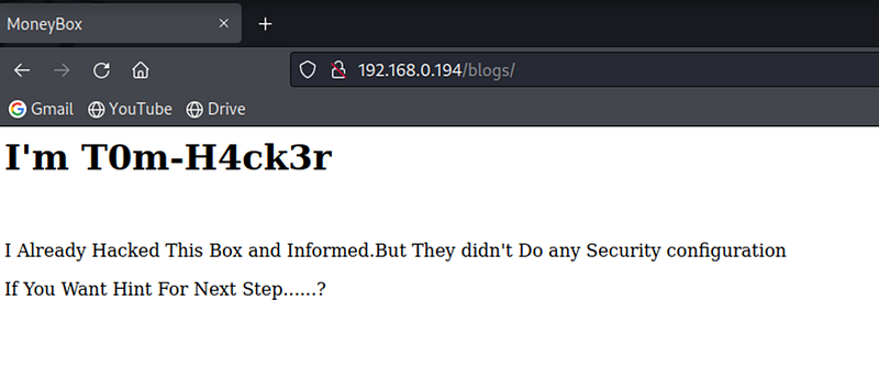 Checking the directory 'blogs'