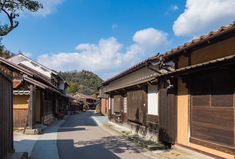 Traditional buildings at Shimane Prefecture’s mining town of Iwami Ginzan