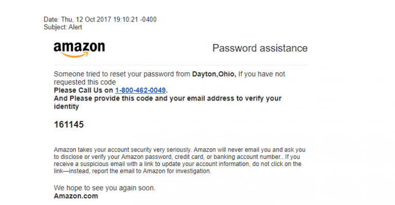 Fake Password Reset Email