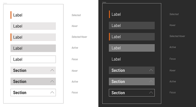 UI elements on a light and dark background UI elements on a light and dark background