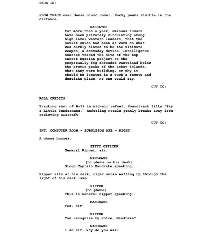 Page One: “Dr. Strangelove: Or How I Learned to Stop Worrying and Love the Bomb” (1964)