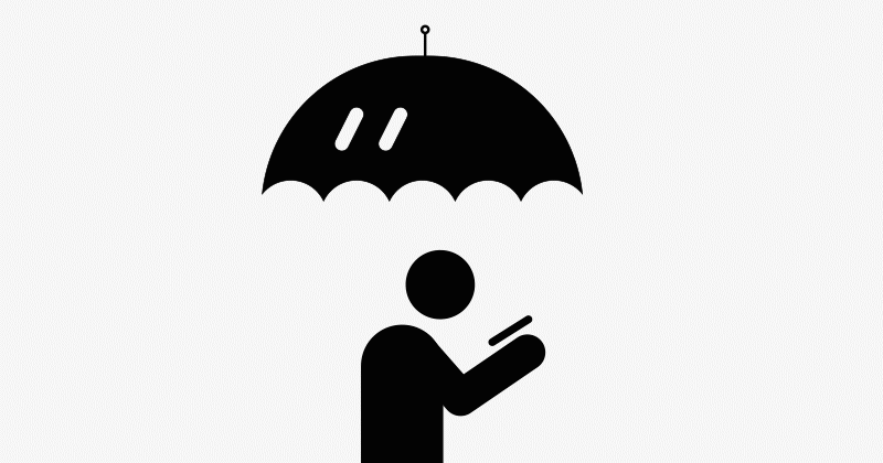 Illustration of a flying umbrella