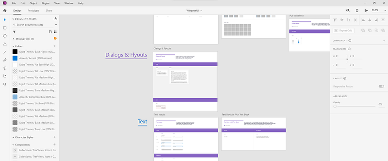 Adobe XD (WindowsUI Kit)
