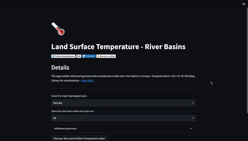 Streamlit App to discover Land Surface Temperature data.