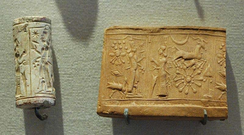 Sumerian cylinder seal, before 1900 BCE