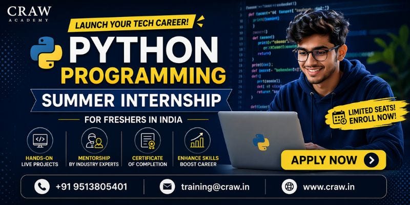 Python Programming summer internship for freshers in India