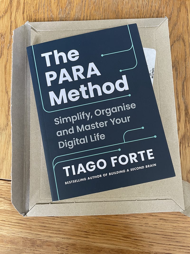 The PARA Method by Tiago Forte arrived in the post. 