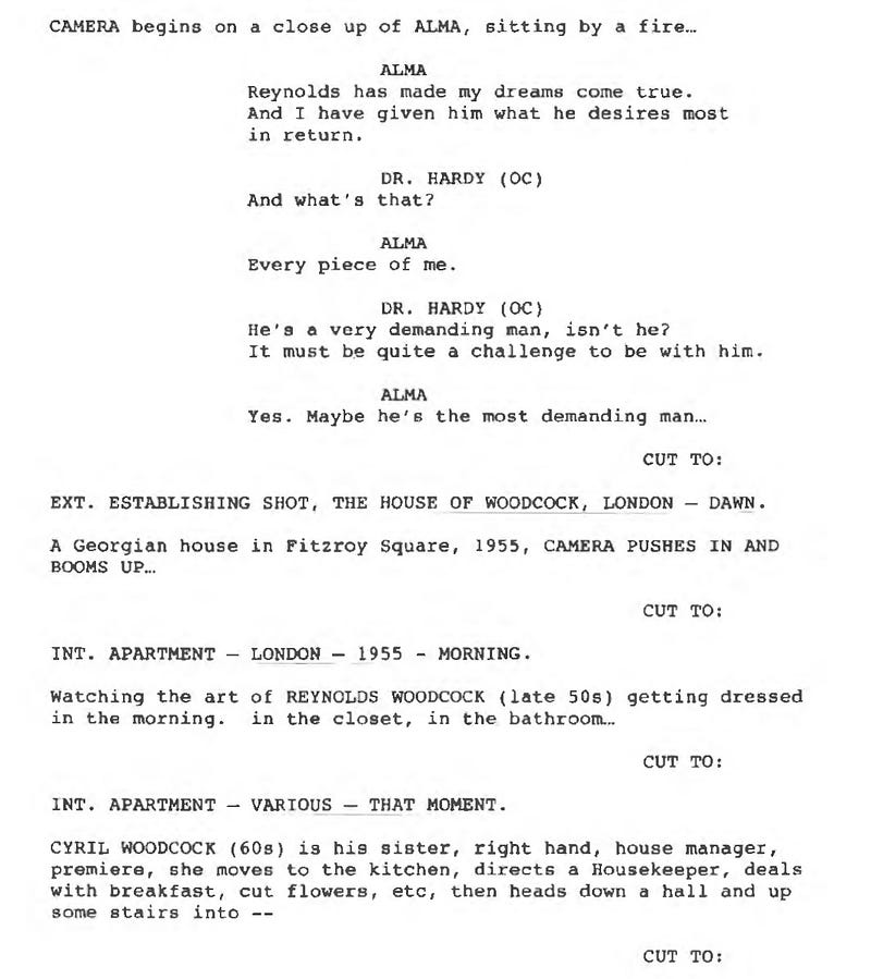 Page One: “Phantom Thread” (2017)