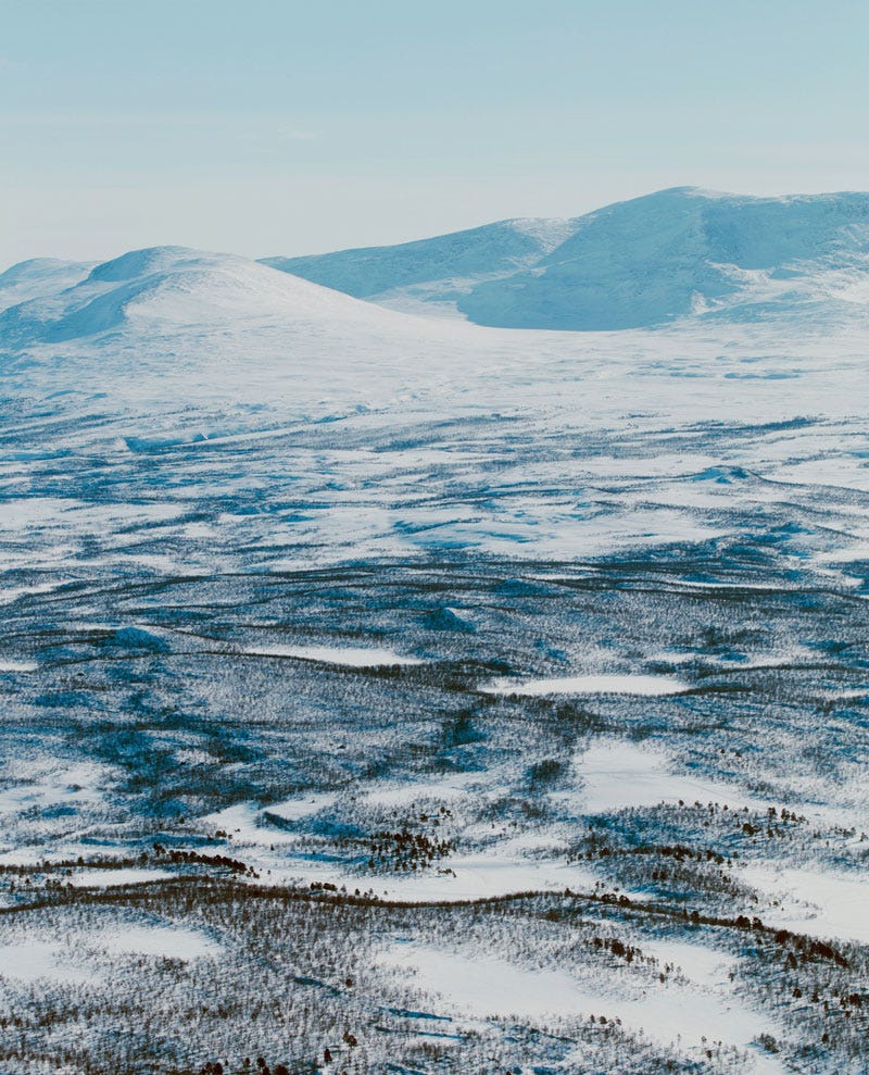 The view from the chairlift to Abisko’s Aurora Sky Center.