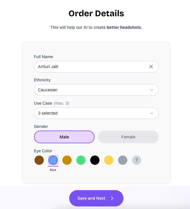 order details page