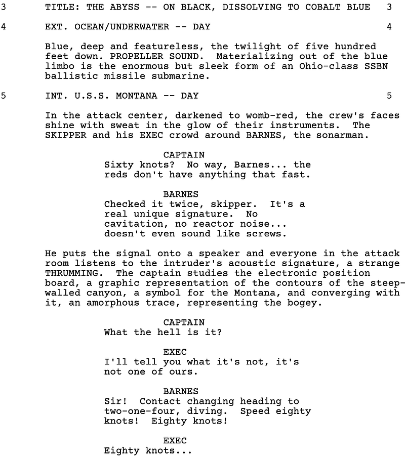 Page One: “The Abyss” (1989)