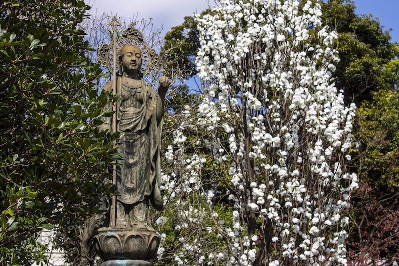A statue of the Bodhisattva Jizo at Yanaka’s Cemetary