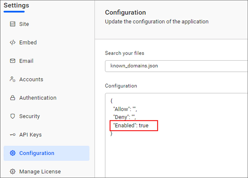 Enabled true Configuration
