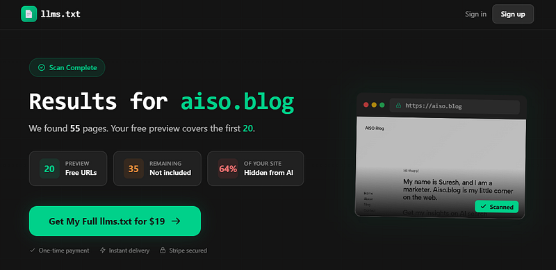 Llmstxtgenerator.org on AISO Blog