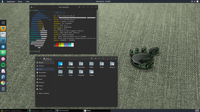 Trying out Clear Linux* and GNOME 3.