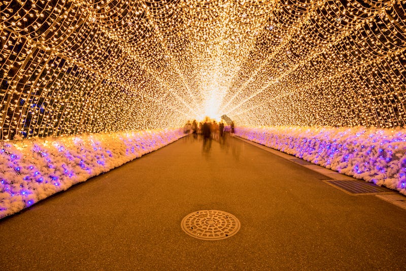 The wintertime illumination of Nabana-no-Sato in Mie Prefecture’s Nagashima Resort