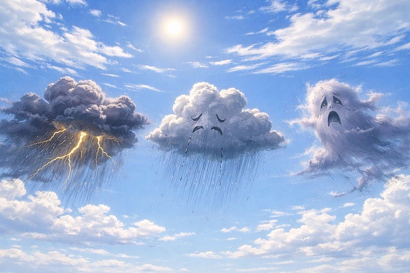“The sky remains while clouds pass ~ metaphor for emotions and self”