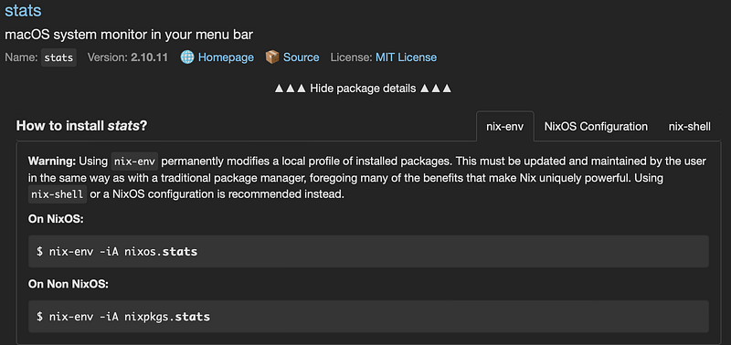 Non NixOS command